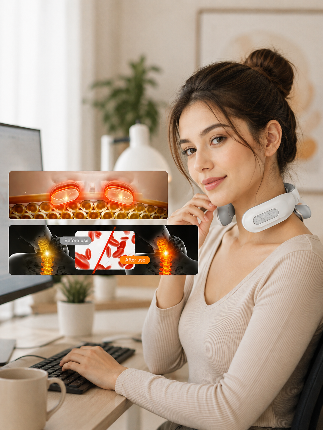 Masevi® Masażer Szyi i Karku z Funkcją Podgrzewania